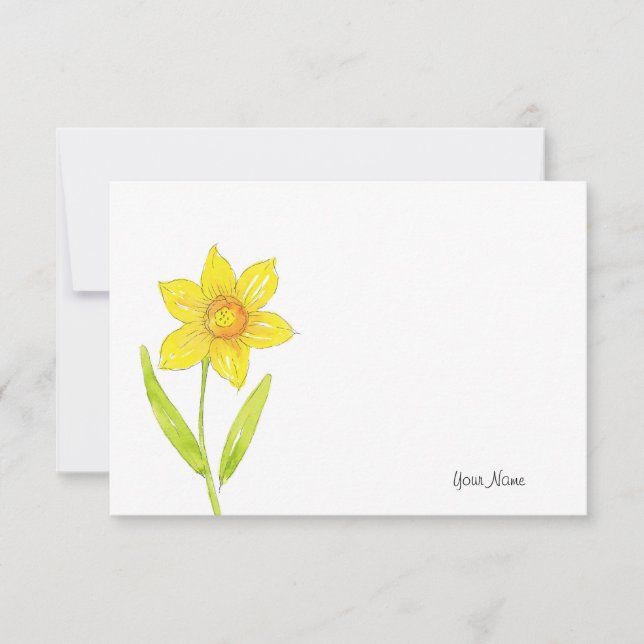 Tarjeta Pequeña Acuarela Daffodil 2 (Anverso)