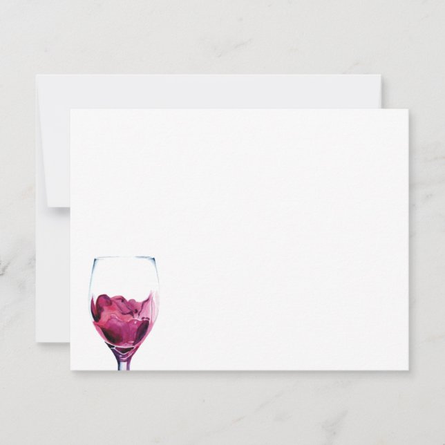 Tarjeta Pequeña Acuarela de cabaret de vino rojo (Anverso)