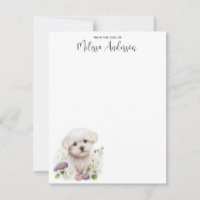 Acuarela de cachorro de perro maltés personalizada