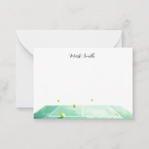 Tarjeta Pequeña Acuarela de cancha de tenis