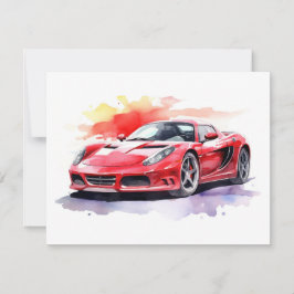 Tarjeta Pequeña Acuarela de coches