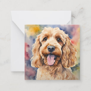 Tarjeta Pequeña Acuarela de Cockerpoo