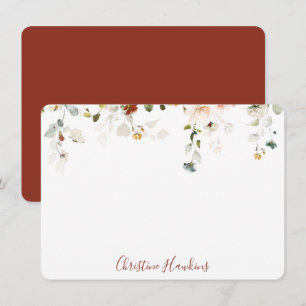 Tarjeta Pequeña Acuarela de flor silvestre personalizada floral bo