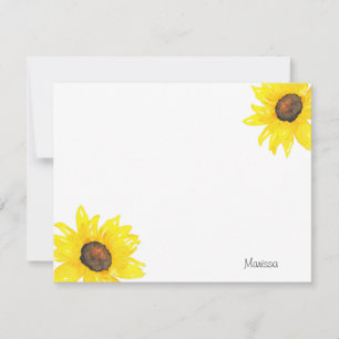 Tarjeta Pequeña Acuarela de girasol