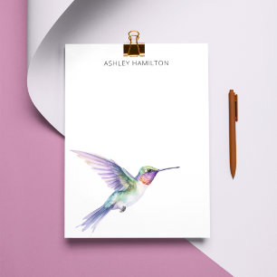 Tarjeta Pequeña Acuarela de Hummingbird personalizada