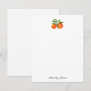 Tarjeta Pequeña Acuarela de Naranja Personalizada Citrus