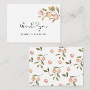 Tarjeta Pequeña Acuarela Elegante Pequeña Peach baby ducha gracias