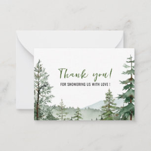 Tarjeta Pequeña Acuarela Elegante Woodland Animals Gracias