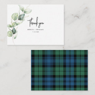 Tarjeta Pequeña Acuarela Eucalyptus Plaid Boda Gracias