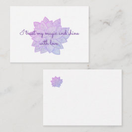 Tarjeta Pequeña Acuarela Flor de Cristal Magia Rosa Púrpura