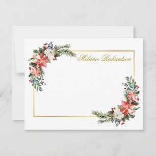 Tarjeta Pequeña Acuarela Floral Gold personalizada