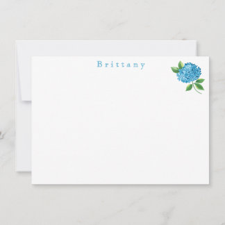 Tarjeta Pequeña Acuarela Floral Hortensia 