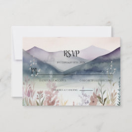 Tarjeta Pequeña Acuarela Floral Montañas de Primavera RSVP