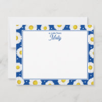 Acuarela floral preppy daisies marina amarillo azu