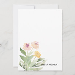 Tarjeta Pequeña Acuarela Floral Verde Personalizado Moderno
