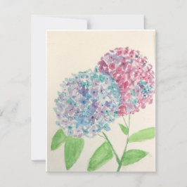 Tarjeta Pequeña Acuarela Hydrangea Notecard