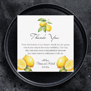 Tarjeta Pequeña acuarela limones limoncello boda gracias