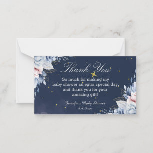 Tarjeta Pequeña acuarela marina floral gracias bebé ducha