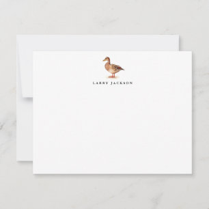 Tarjeta Pequeña Acuarela Marrón Pato Real Hembra Personalizado Pla