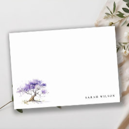 Tarjeta Pequeña Acuarela mínima Lilac Jacaranda Tree Boda