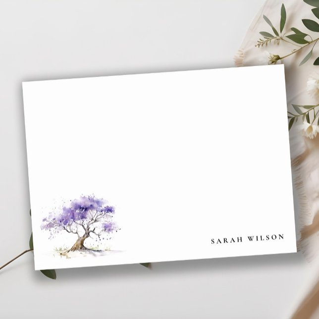 Tarjeta Pequeña Acuarela mínima Lilac Jacaranda Tree Boda (Subido por el creador)