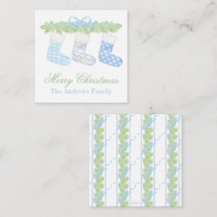 Tarjeta Pequeña Acuarela Navidades azules y blancos: regalo de acc