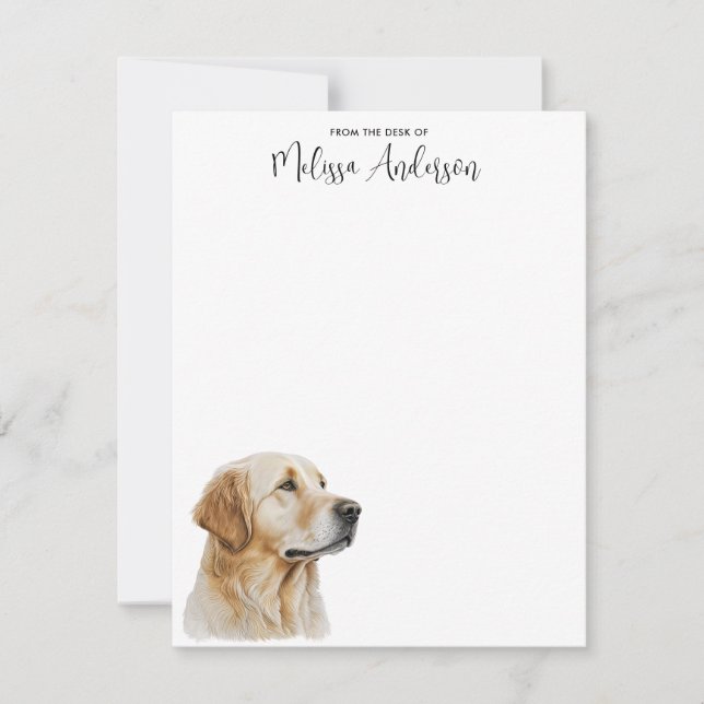 Tarjeta Pequeña acuarela personalizada de Golden Retriever Dog Lov (Anverso)