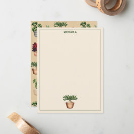 Tarjeta Pequeña Acuarela Plantas Potadas Terracotta Nombre de olla