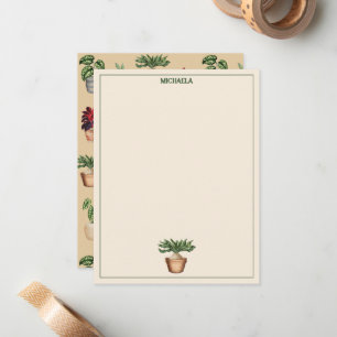 Tarjeta Pequeña Acuarela Plantas Potadas Terracotta Nombre de olla