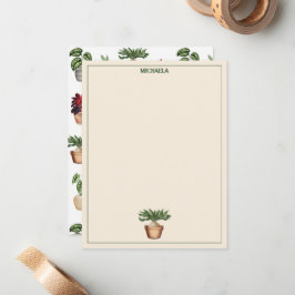 Tarjeta Pequeña Acuarela Plantas Potadas Terracotta Nombre de olla