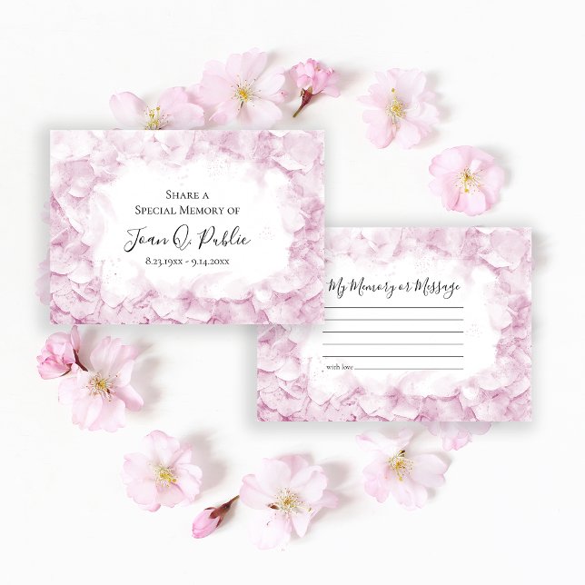 Tarjeta Pequeña Acuarela rosa Hydrangea Compartir un funeral de me (Subido por el creador)