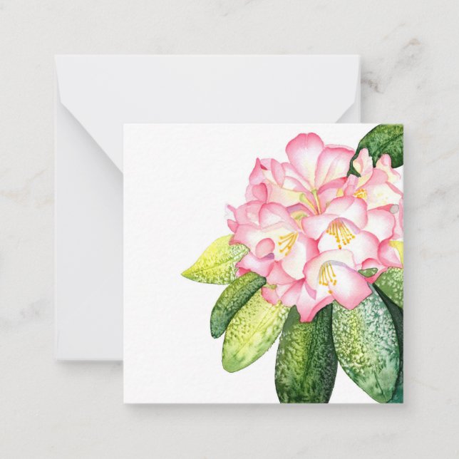 Tarjeta Pequeña Acuarela 'Rosa Rhod' (Anverso)