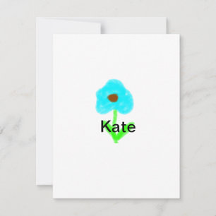 Tarjeta Pequeña Acuarela verde azul agregar texto de tu nombre per