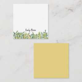 Tarjeta Pequeña Acuarela Verde Moderno - Nombre personalizado