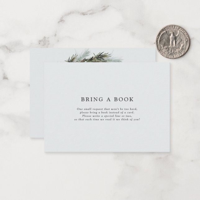 Tarjeta Pequeña acuarela wreath baby ducha traer un libro (Anverso/Reverso In Situ)