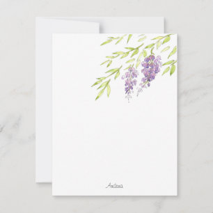 Tarjeta Pequeña Acuarela y glicinia de pluma