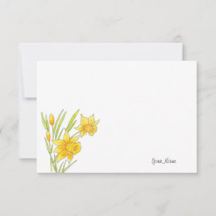 Tarjeta Pequeña Acuarela y Pen Daffodis