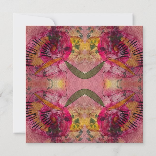 Tarjeta Pequeña Acuarela Y Tinta Resumen Hermoso Arte De Pintura (Anverso)