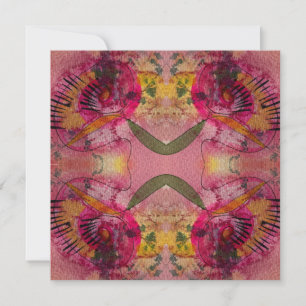 Tarjeta Pequeña Acuarela Y Tinta Resumen Hermoso Arte De Pintura