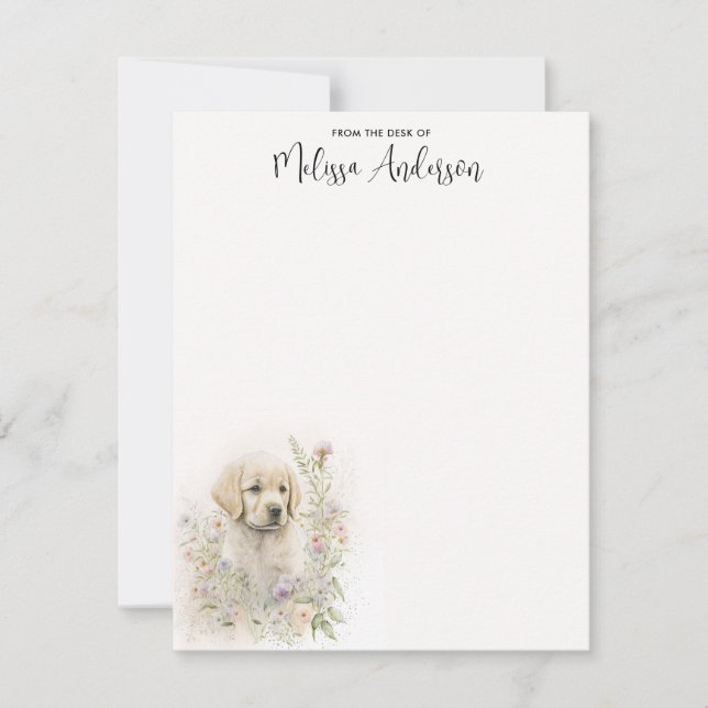 Tarjeta Pequeña Acumulador Perro moderno acuarela Golden Retriever (Anverso)