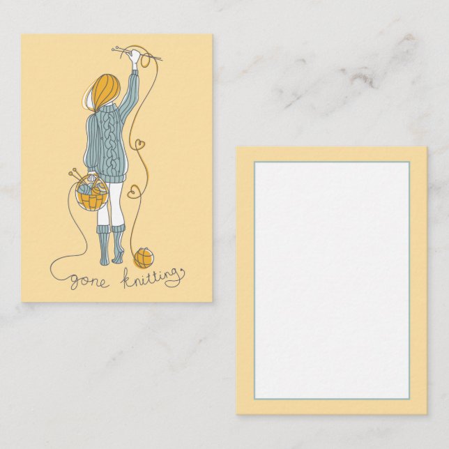 Tarjeta Pequeña Adicto a tejer (Anverso / Reverso)