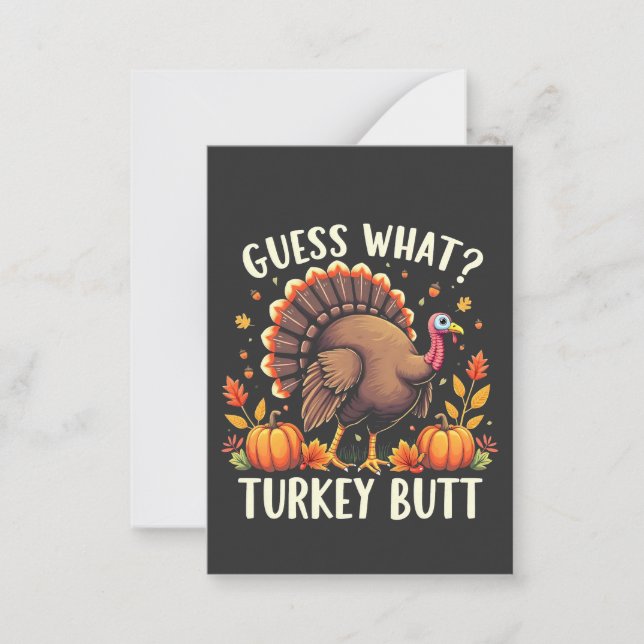 Tarjeta Pequeña ¿Adivinan Qué? Turquía pero divertido día de Acció (Anverso)