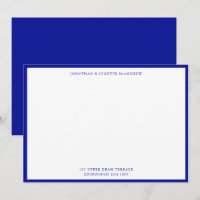 Admirant Blue Classic Border Flat Note Card