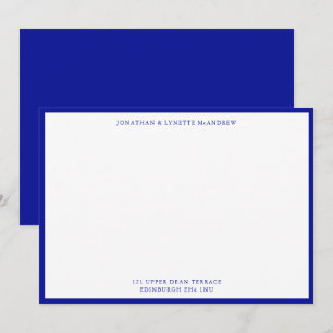 Tarjeta Pequeña Admirant Blue Classic Border Flat Note Card