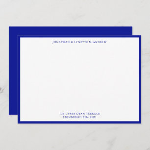 Tarjeta Pequeña Admirant Blue Classic Border Flat Note Card