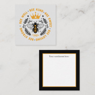 Tarjeta Pequeña adorable abeja de aliento agregar sentimiento
