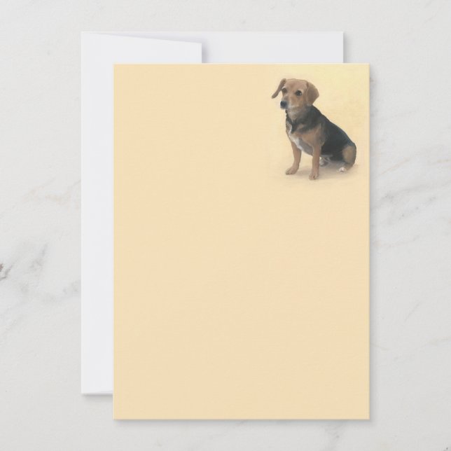 Tarjeta Pequeña Adorable Beagle Mix Notecard (Anverso)