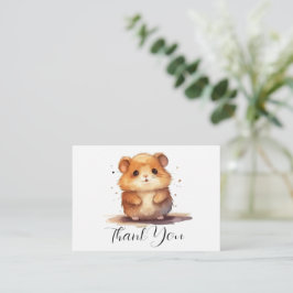 Tarjeta Pequeña Adorable Hamster Gracias Cartas