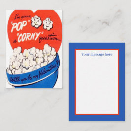 Tarjeta Pequeña adorable popcorn retro vintage