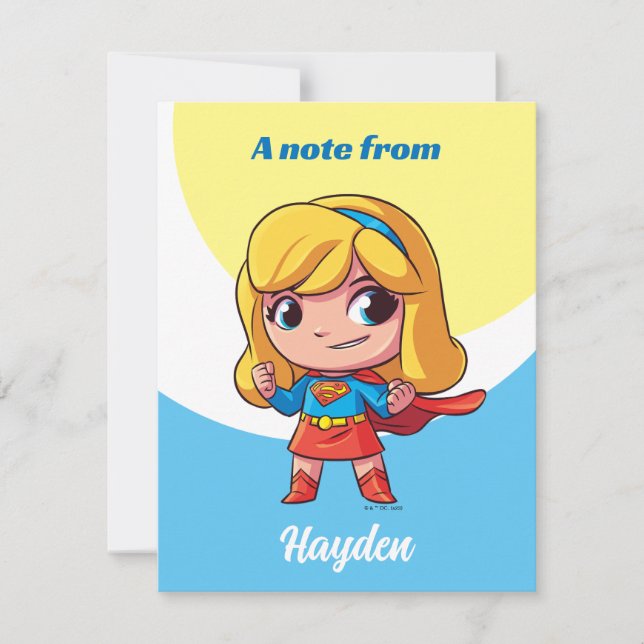 Tarjeta Pequeña Adorable Supergirl Stance (Anverso)